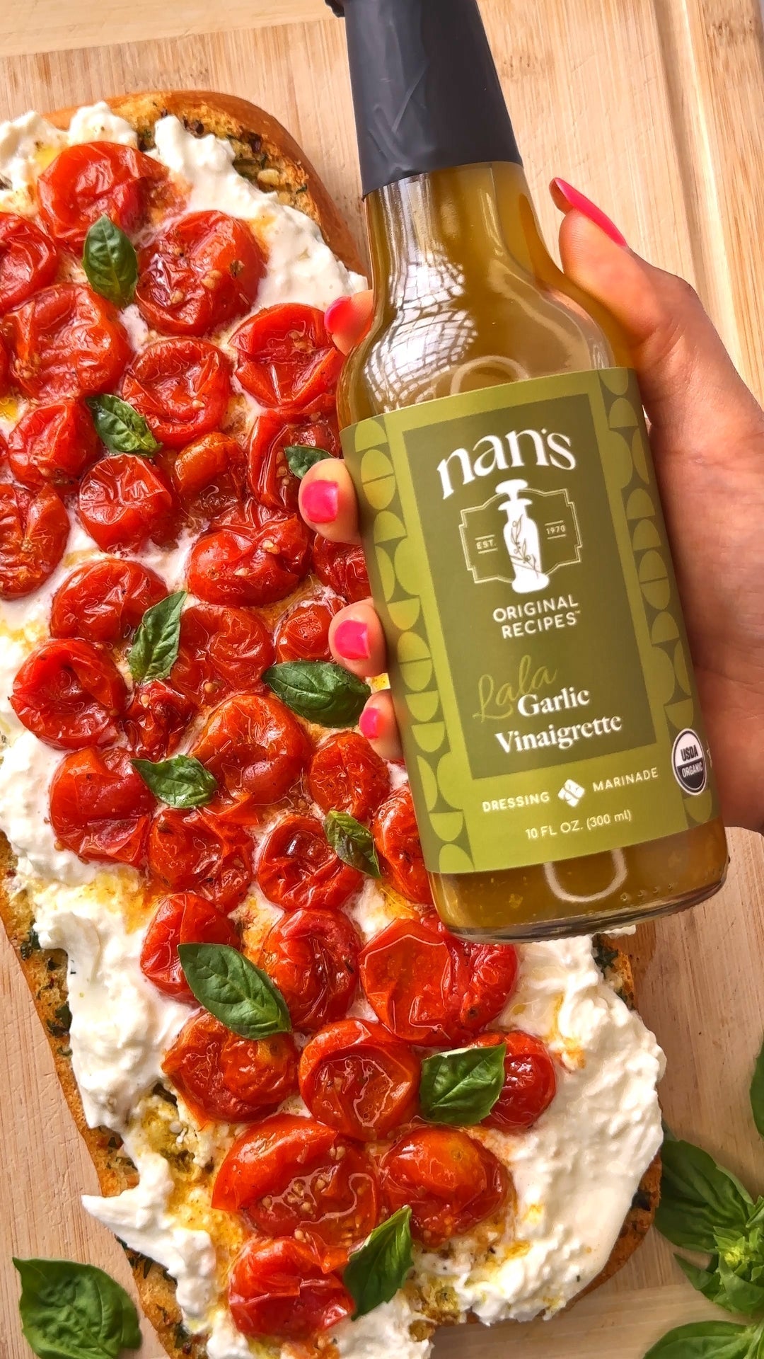Roasted Tomato Garlic Bread with Burrata